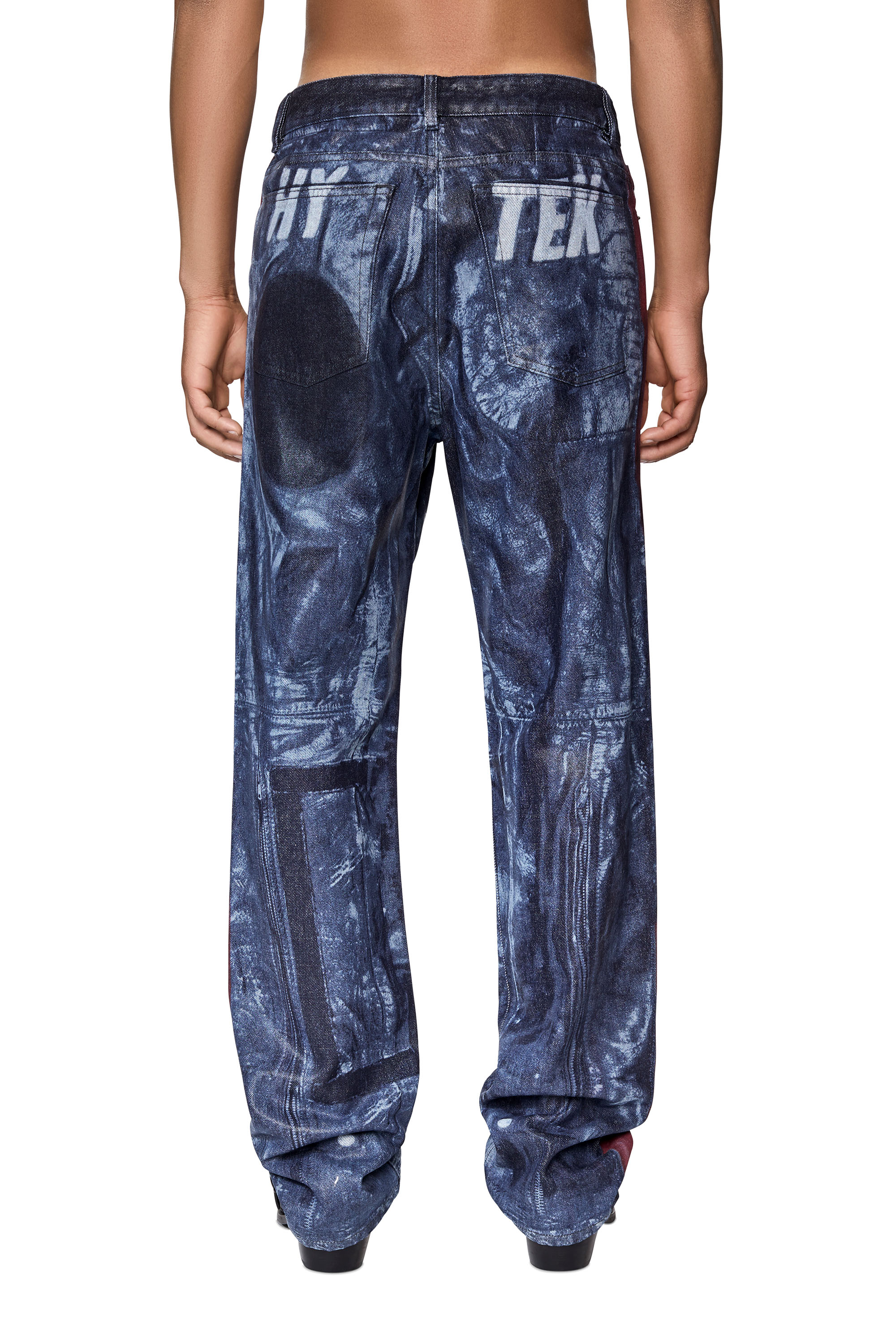 Diesel - 1955 09D26 Straight Jeans, Blue/Red - Image 3
