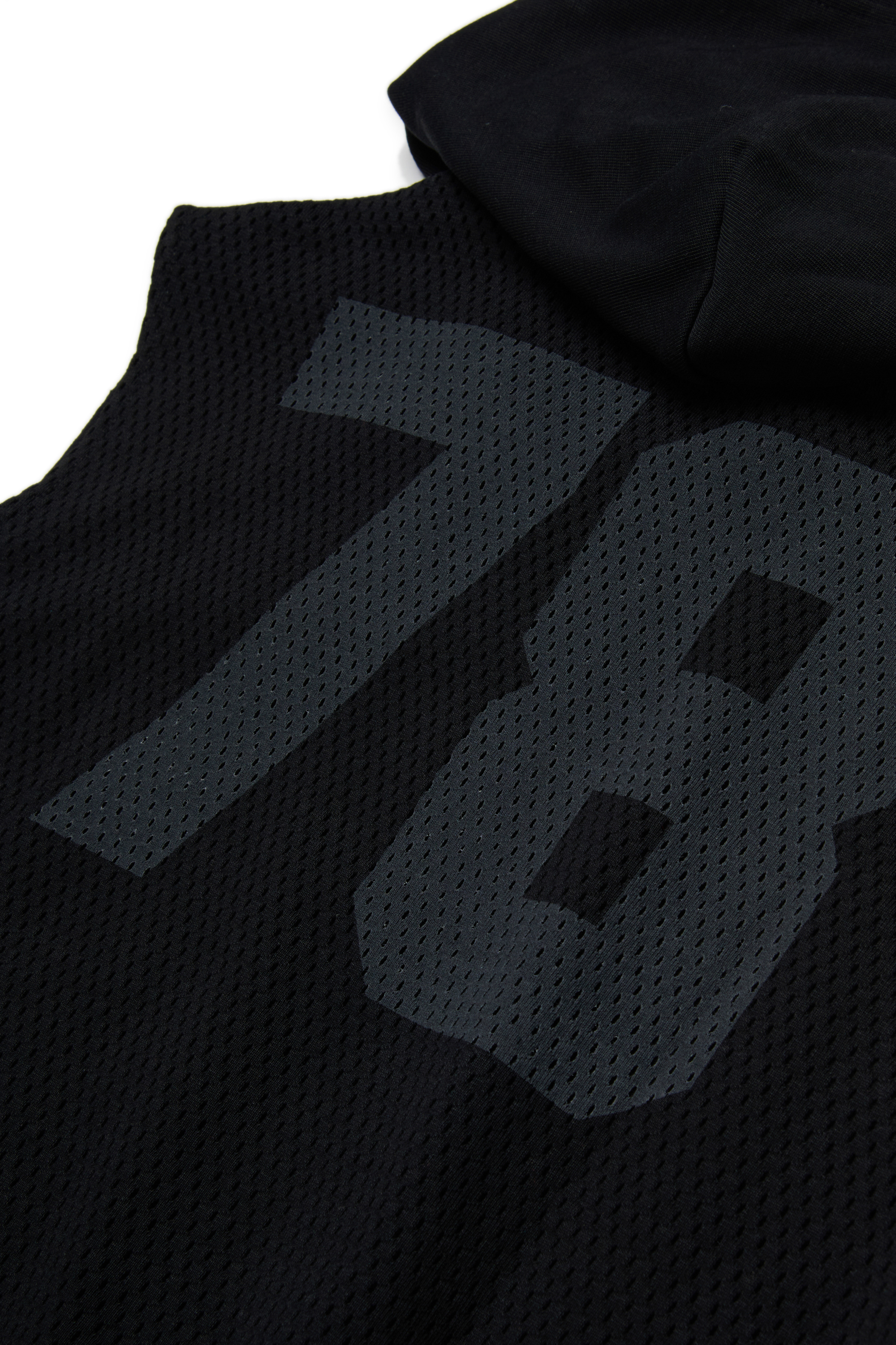 Diesel - SMESH OVER, Man's Sleeveless hoodie in cotton mesh in Black - 4