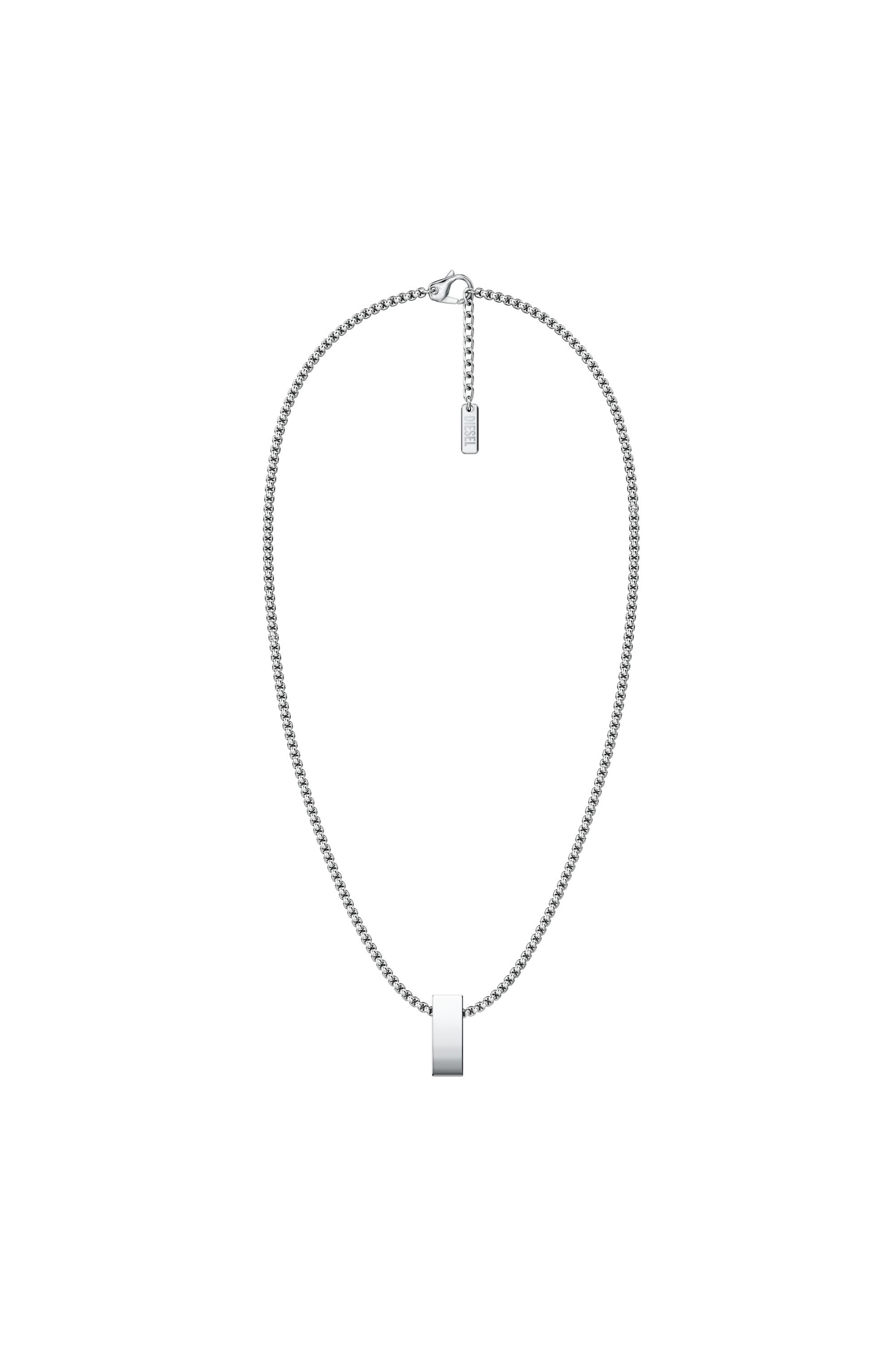 Diesel - DX1689040 JEWELLERY, Unisex's Stainless steel pendant necklace in Silver/Red - 1