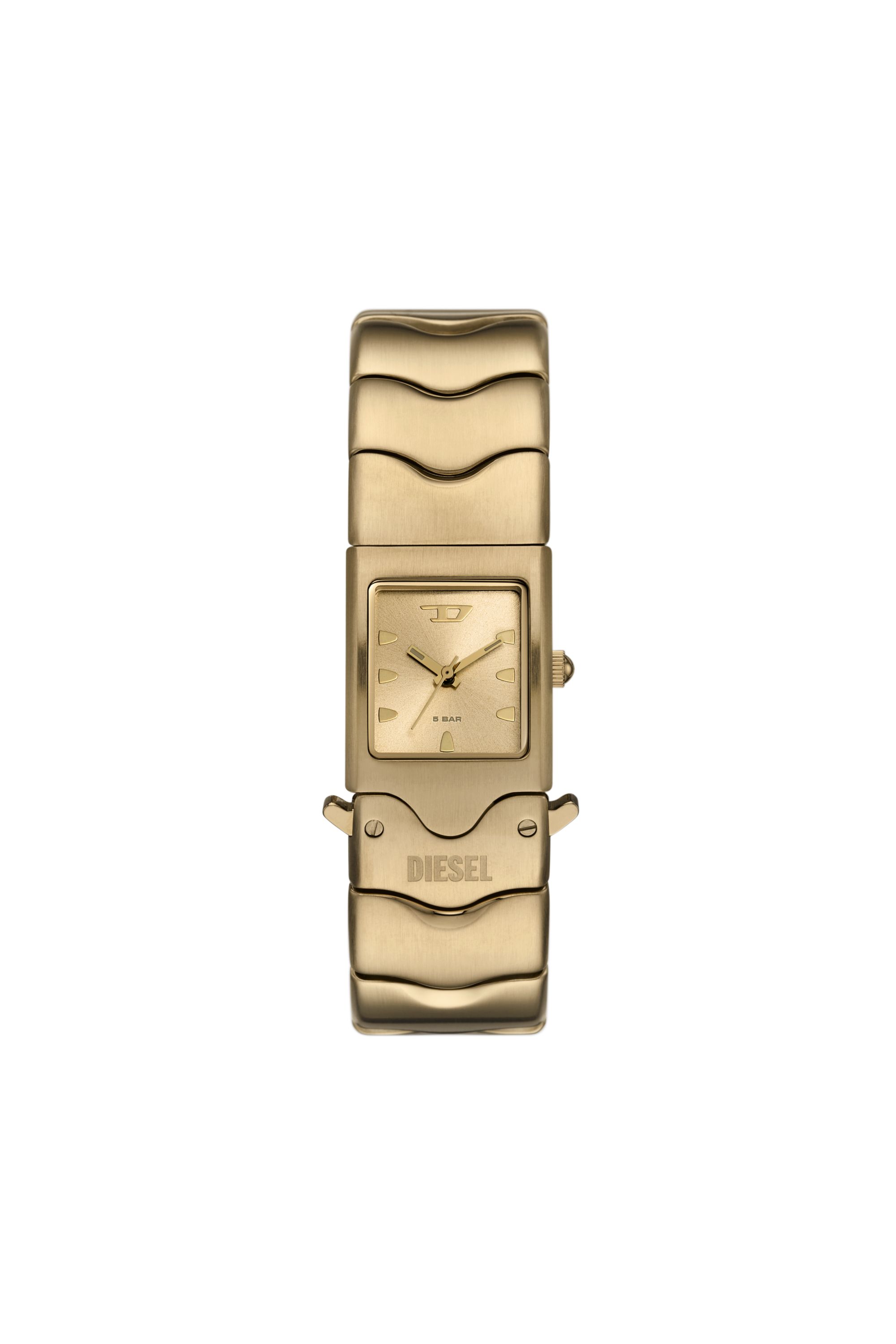 Diesel - DZ2223, Unisex's Diesel Closer Three-Hand Gold-Tone Stainless Steel Watch in Gold - 1
