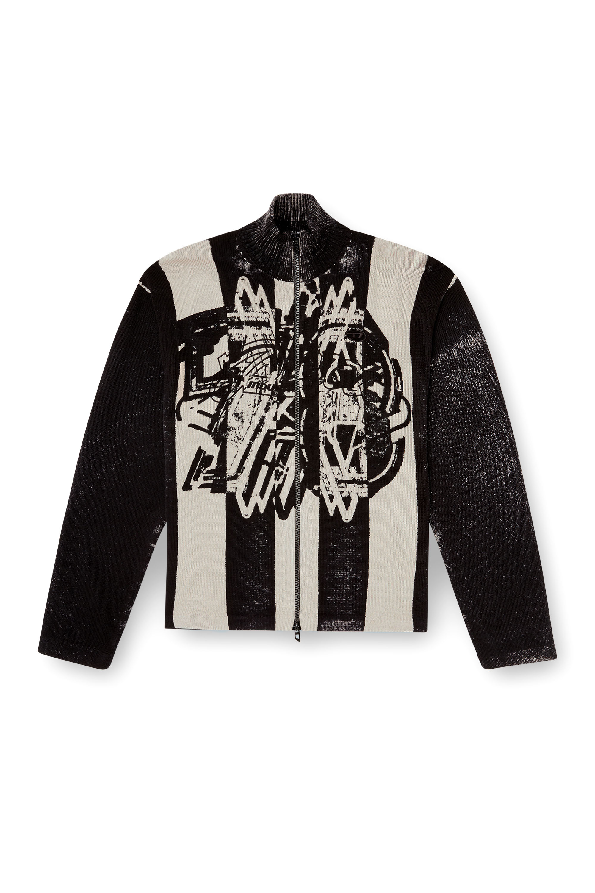 Diesel - K-OLIBA-JKT, Man's Inside-print striped zipped cardigan in null - 3