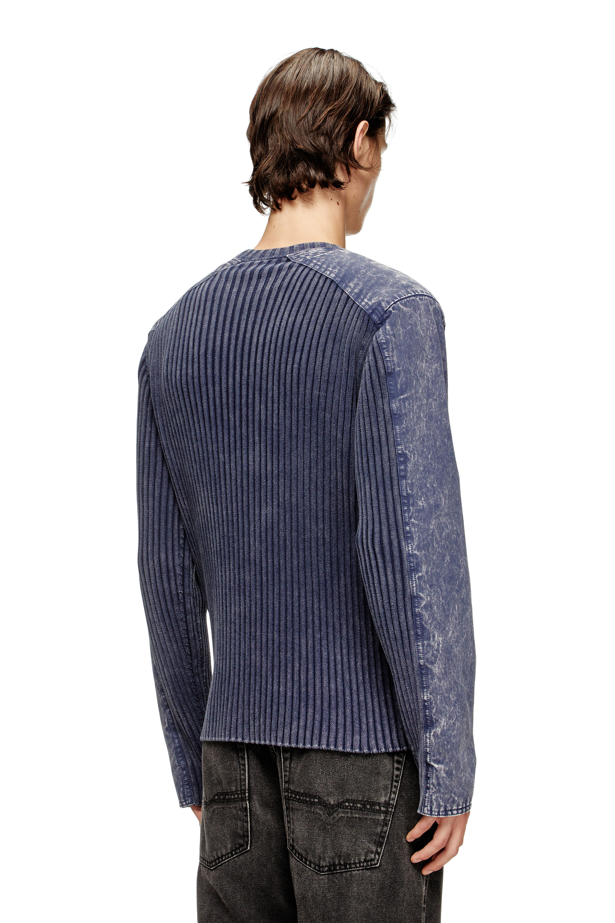 Diesel - K-MATTY, Man's Zip-up cardigan with contrast panels in null - 4