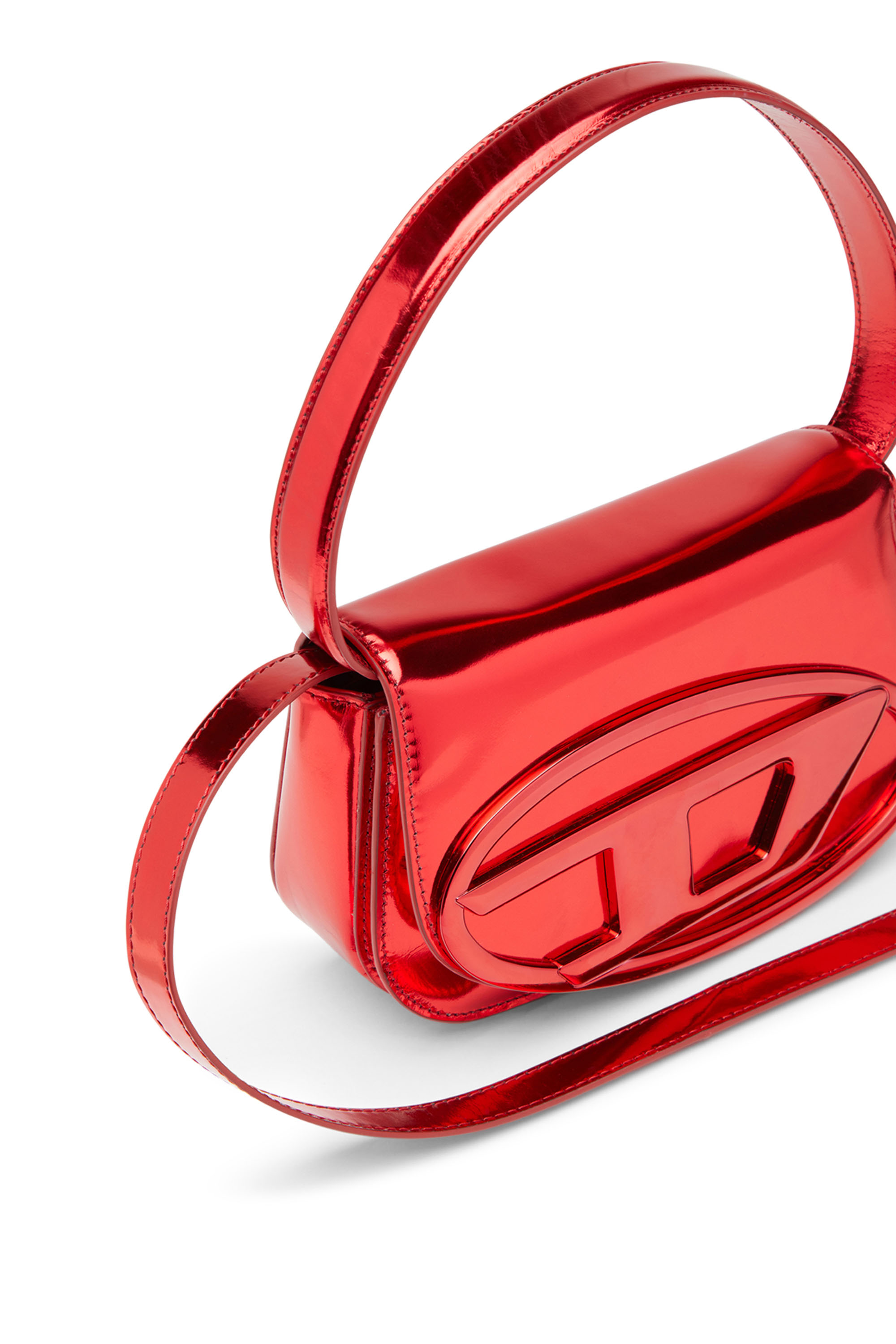 Diesel - 1DR, Woman's 1DR-Iconic shoulder bag in mirrored leather in Red - 6
