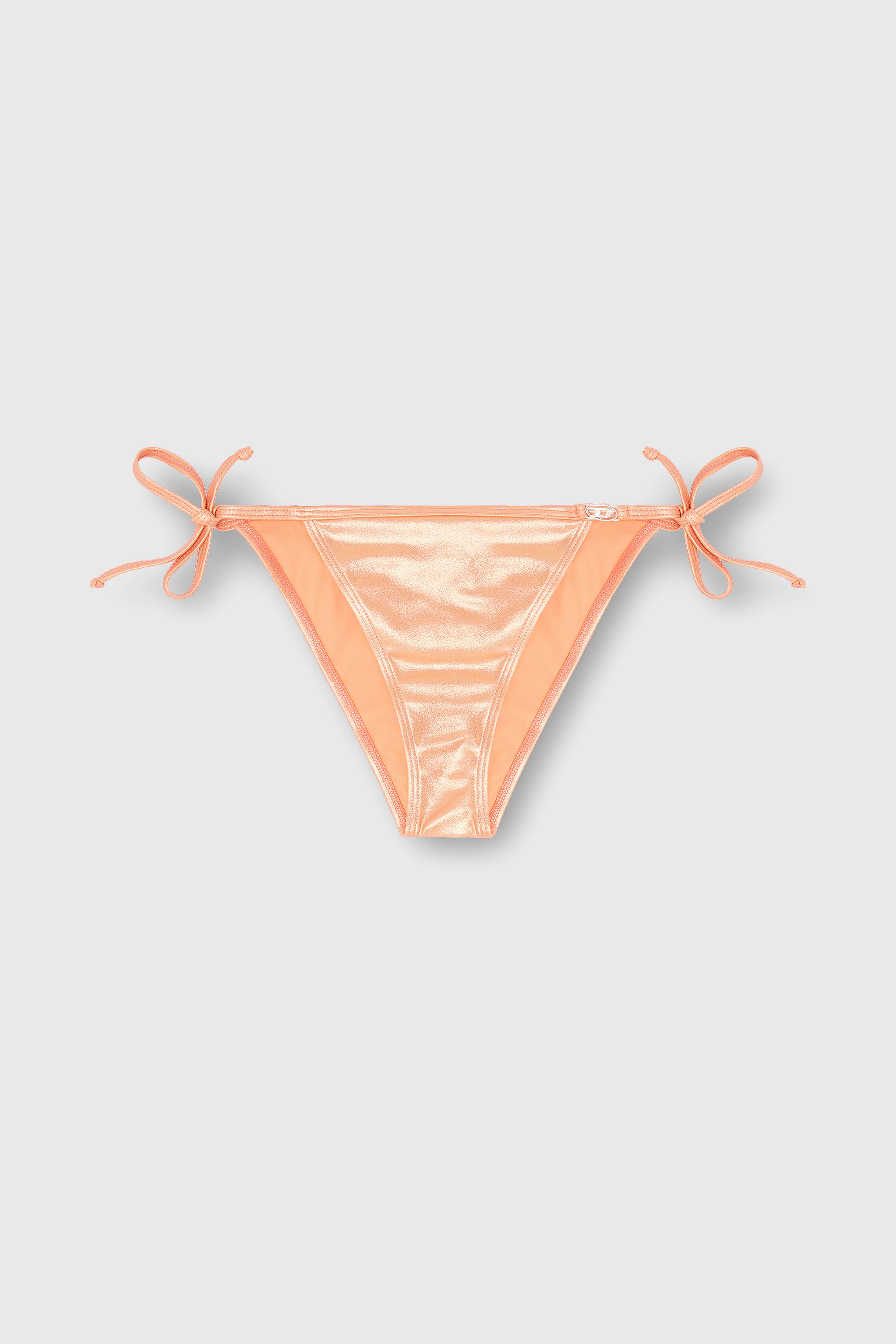 Diesel - BRIGITTES-DNM, Woman's Side-tie bikini bottoms in shimmery fabric in Peach - 1