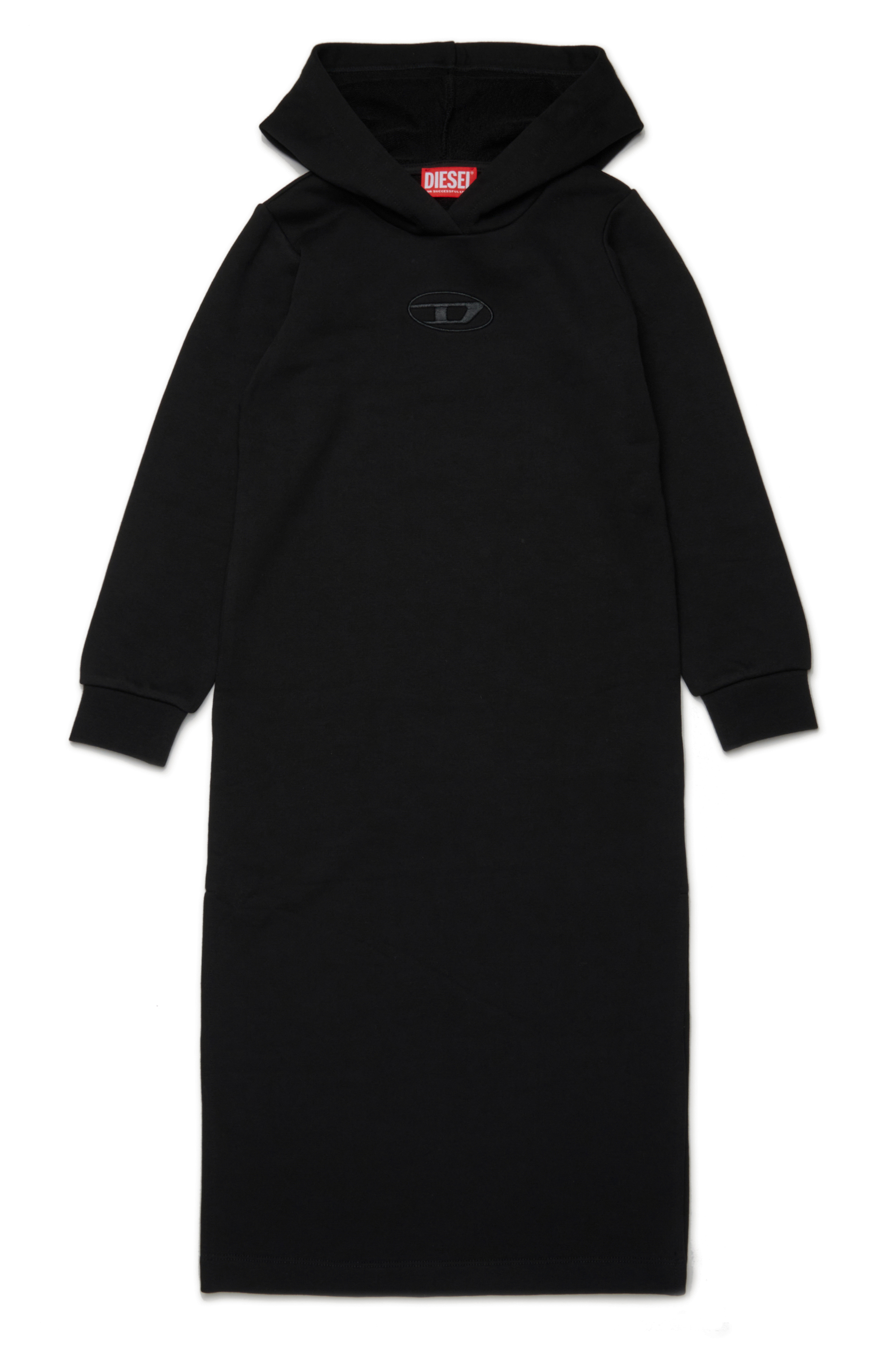 Diesel - DYTIN, Woman Hoodie dress with Oval D embroidery in Black - Image 1