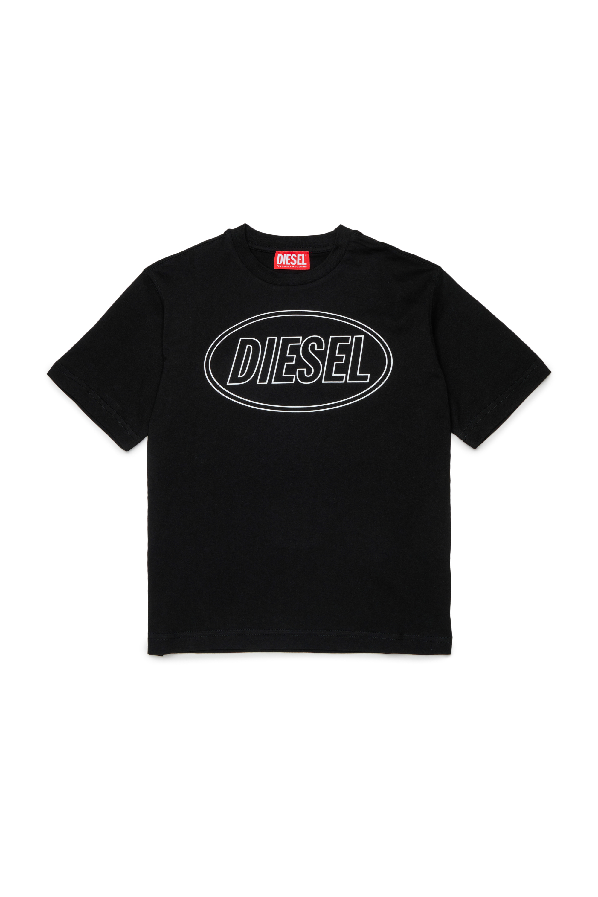 Diesel - TCIRCLE OVER, Man's Cotton T-shirt with Diesel print in Black - 1
