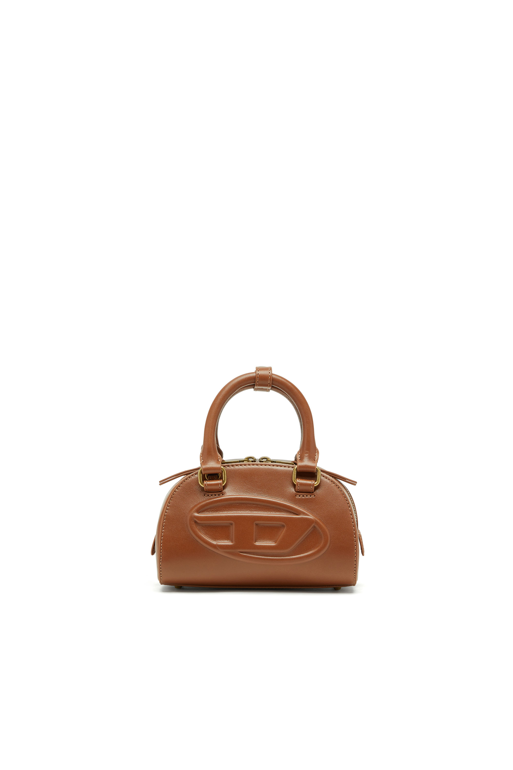 Diesel - 1DR DOME CROSSBODY, Woman's 1DR Dome-Mini bowling bag in pull-up leather in Camel - 2