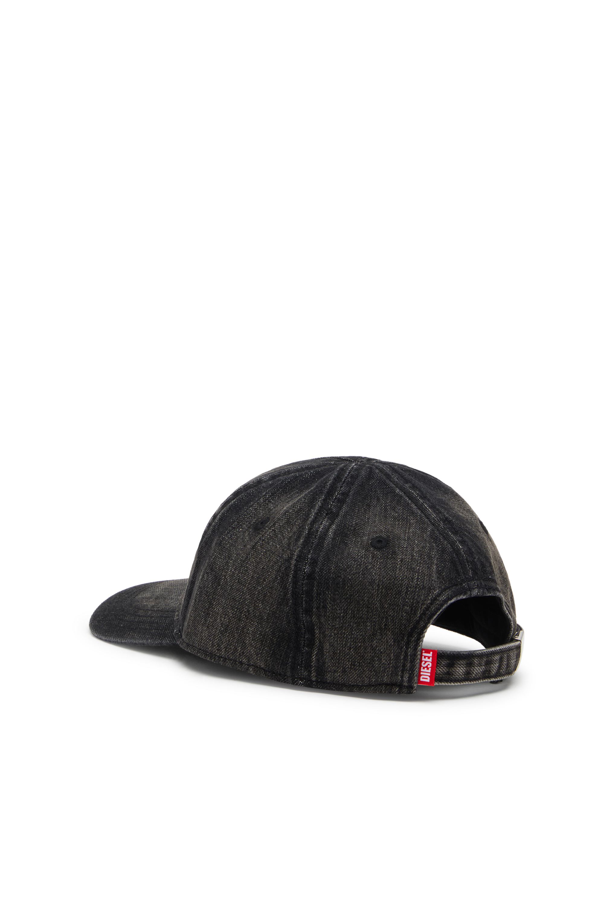 Diesel - C-ENIC, Man's Denim cap with frayed details and embroidered logo in Black Jeans - 2