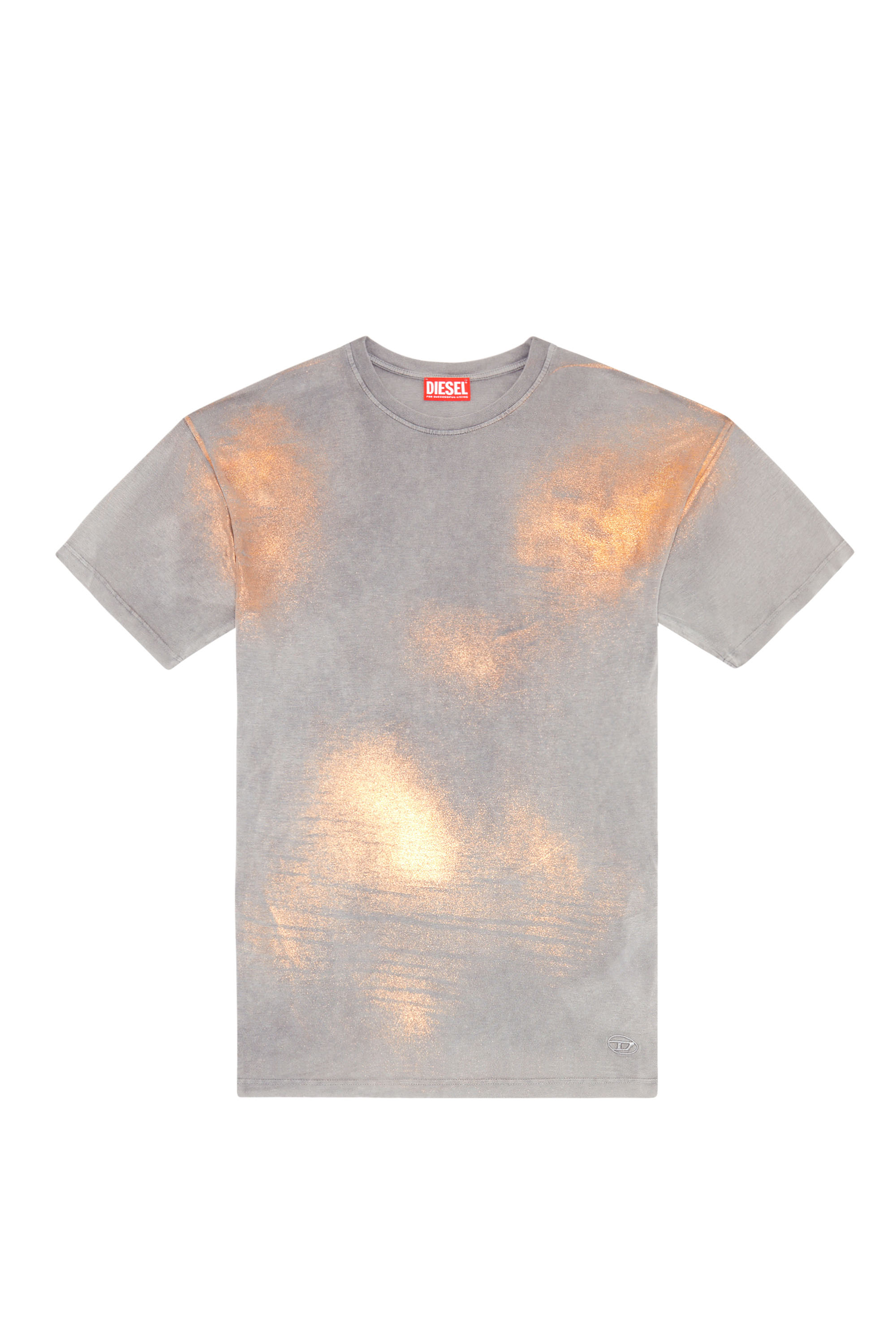 Diesel - T-BUXT, Woman's Faded metallic T-shirt in Grey/Pink - 2